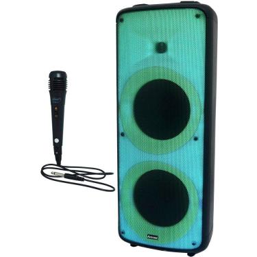 Imagem de Caixa Som Amplificada Portátil Bluetooth 2000W Rms Show de Leds Amvox Aca 2000 Party Vox 1 Microfone