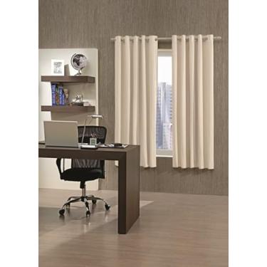 Imagem de Cortina Corta Luz Plástico PVC p/Varão 4,20x2,50m Bege/Cinza - Bella Janela