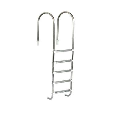Imagem de Escada para Piscina em Aço Inox 5 Degraus Anatômicos Marinheiro 1 1/2" em Inox - Sodramar