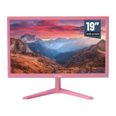 Imagem de Monitor 19' HD led, 60hz, hdmi, vga, 3.6ms Rosa - mymax