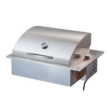 Imagem de Churrasqueira Elétrica De Embutir Em Inox 304 com Tampa Abafador Steak Grill Grande 220V