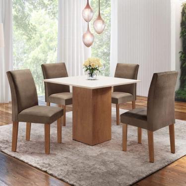 Imagem de Sala de Jantar Moderna 4 Cadeiras - Madri - Cel Móveis