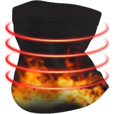Imagem de Polaina aquecedora de pescoço – Lenço de pescoço portátil espesso para ciclismo, cachecol de pescoço de lã multifuncional e leve/706 (Color : Black)