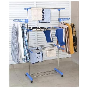 Imagem de Varal de Chão Multifuncional Vertical Retrátil Aluminio - 3 Andares
