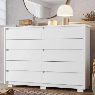 Imagem de Cômoda 10 Gavetas 151cm X 230cm Duetto Branco
