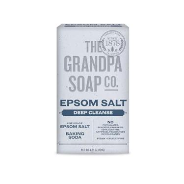 Imagem de Grandpa's Sabonete Em Barra De Sal Epsom Da The Soap Company Sabonete Natural Para Rosto E Corpo Sal Epsom + Bicarbonato De Sódio Limpeza Profunda Sabonete Em Barra Sem Parabenos Unissex | 4,25 Onças