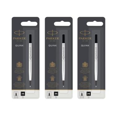 Imagem de Carga para Caneta Rollerball Parker Preta Média (03 unidades)