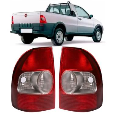 Imagem de Par Lanterna Traseira Fiat Strada 2001 2002 2003 Bicolor Pickup