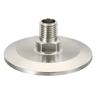 Imagem de PATIKIL Adaptador de três braçadeiras TC de 2,5 polegadas, conexões Tri-Clover para NPT Adaptador de rosca macho de 1/10.2 cm, aço inoxidável 304 para alimentos e bebidas lácteas, 64 mm