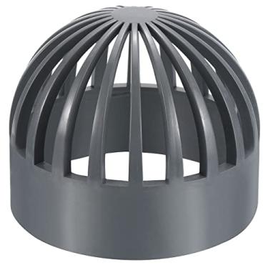 Imagem de PATIKIL Capa de grade de drenagem de átrio ID de 110 mm, pacote com 3 adaptadores de encaixe de tubo de drenagem de esgoto UPVC para uso externo UPVC para sistema de drenagem, cinza