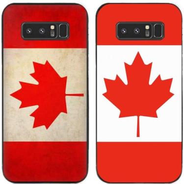 Imagem de 2 peças retrô bandeira do Canadá impressa TPU gel silicone capa de telefone traseira para Samsung Galaxy (Galaxy Note 8)