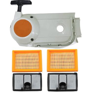 Imagem de Hippotech TS700 4224-190-0306 Recoil Pull Starter para serra de corte Stihl com kit de ajuste de filtro de ar 4224 141 0300 para serras de corte Stihl TS700 TS800 Cutquik 42241410300 4224140188 01