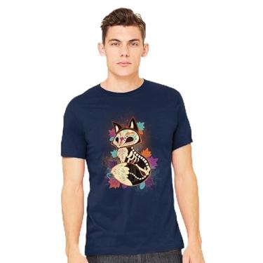 Imagem de TeeFury - Skeleton Fox - Camiseta masculina animal,, Azul marino, M