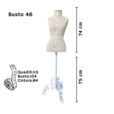 Imagem de Manequim Costura Com Pedestal Vintage Branco