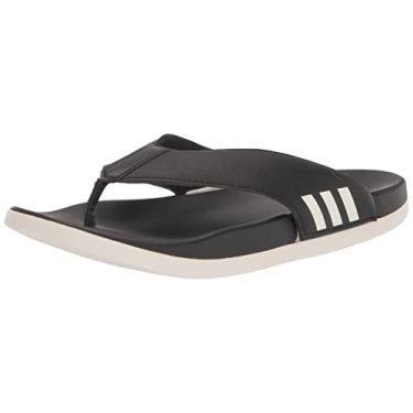 Imagem de adidas Sandália feminina Adilette Comfort Flip Flop Slide, Preto/branco/preto, 10