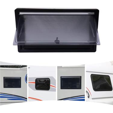 Imagem de Campista com janela articulada, janela para motorhome, janela dobrável para Rv, janela de pressão externa para trailer, caravana, casa de motor móvel com persiana de rolo integrada e tela mo