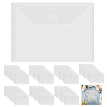 Imagem de Briartw 70 envelopes de armazenamento com fecho de gancho, 17,78 x 12,7 cm, envelopes de plástico resseláveis, bolsos para moldes de corte, suporte organizador de artesanato de estêncil, bolsa de