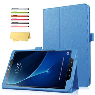 Imagem de UUcovers Capa para tablet Samsung Galaxy Tab A de 10,1 polegadas, modelo antigo de 2016 (SM-T580/T585/T587) (Versão SEM S Pens), suporte fólio, proteção total de couro PU à prova de choque com suporte