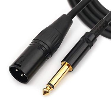 Imagem de NANYI Cabo de microfone de áudio de interconexão macho TS macho para XLR macho de 6,35 mm, preto/liga, adequado para microfones, alto-falantes ativos, palco, DJ, console de áudio de estúdio, 3 m/3 m