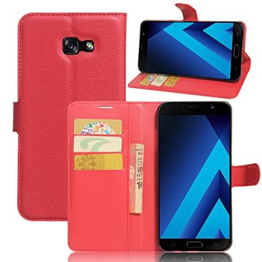 Imagem de Capa para Samsung Galaxy A7 (2016)/A710 – Capa carteira flip de couro PU para Galaxy A7, capa de proteção de telefone estilo empresarial, capa com [compartimentos para dinheiro e cartão] (JFC8-11)