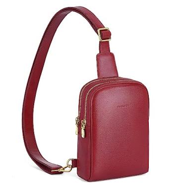Imagem de nuoku Bolsa mochila para mulheres, bolsas transversais para mulheres, bolsa tiracolo para mulheres, carteira pequena RFID, carteira para celular, Borgonha 1