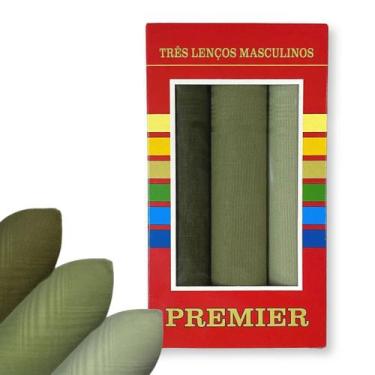 Imagem de Caixa c/ 3 Lenço Masculino de Bolso 100% Algodão Premier, Verde