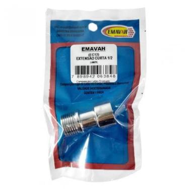 Imagem de Extensor Cromado Prolongador Curto Torneira Chuveiro 1/2 - Emavah