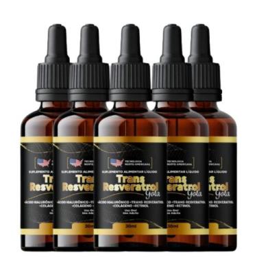 Imagem de 5 Frascos - Trans Resveratrol Americano + Ácido Hialurônico + Verisol