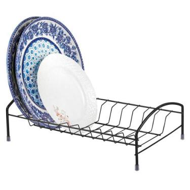 Imagem de Escorredor de Louça Preto 11 Pratos Secador Organização Cozinha - Pass