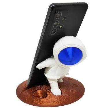 Imagem de Porta Celular Luxo 3D Astronauta Lua Planeta Decoração Sala - Pupa 3D