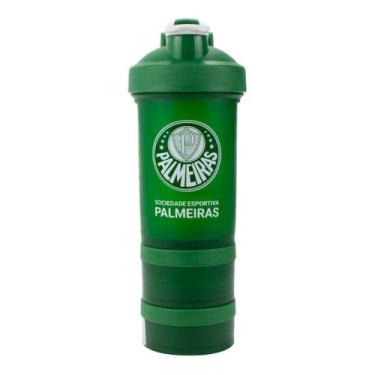 Imagem de Garrafa Shakeira Mola 2 Compartimentos 500ml  Palmeiras - Mileno