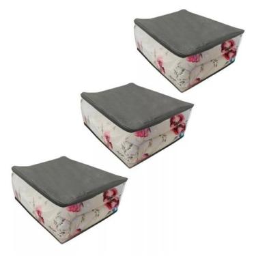 Imagem de Organizador closet porta edredom queen kit 3un - Clean Capas, Preto