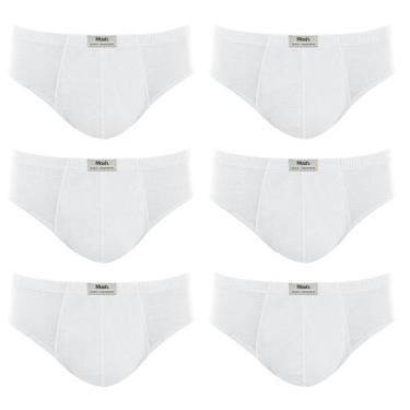 Imagem de Kit com 6 cuecas mash slip 7458 algodão, GG, Branco