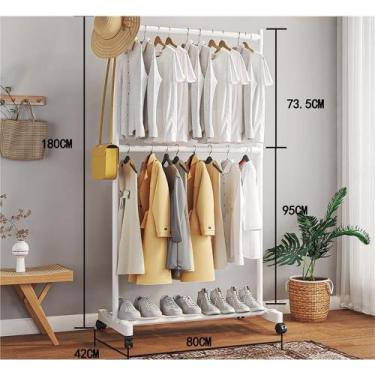 Imagem de  Arara de Multiuso Roupas Cabideiro de Chão Closet Modulado em Aço /co