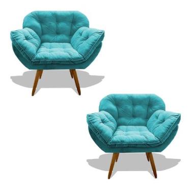 Imagem de Kit 02 Poltrona Miami Cadeira Pés Palitos Salão Escritorio Consultório