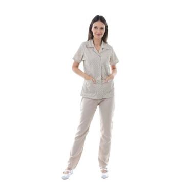 Imagem de Conjunto Estampado de Calça e Jaleco  em Algodão para Doméstica, Copei