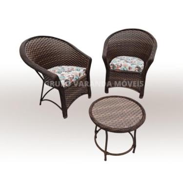 Imagem de Jogo Varanda 2 Cadeiras Poltronas +1 Centro Fibra Sintética - Varanda 