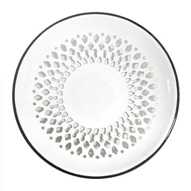 Imagem de Vintage Look Enamel Vented Bread Bowl Plate Rolls Fruit Bowl Enamelware