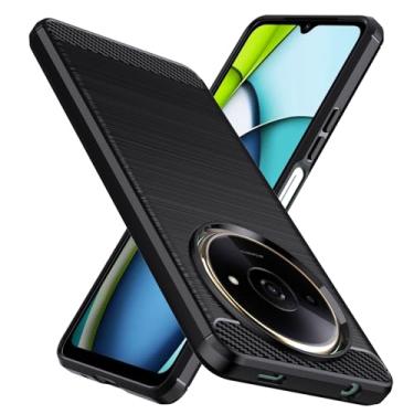 Imagem de Natbok Capa projetada para Xiaomi Redmi A3X/Redmi A3, TPU flexível [textura escovada] [antiderrapante] capa de telefone com proteção militar à prova de choque, capa fina para Redmi A3X, preta