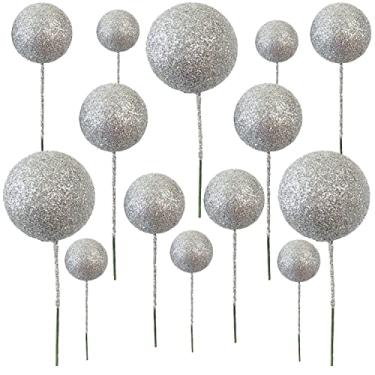 Imagem de Topos de bolo de balão mini bolas redondas com glitter prateado, topos de cupcake, decorações de bolo para aniversário, casamento, aniversário, chá de bebê, festa, decoração de bolo, suprimentos 30
