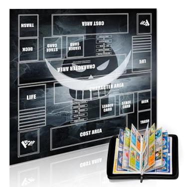 Imagem de Extalas Playmat for One Piece Card Game for Two Players, 24x24 inches, with 4-Pocket Card Binder Set and 400+ Card Capacity (Smell)