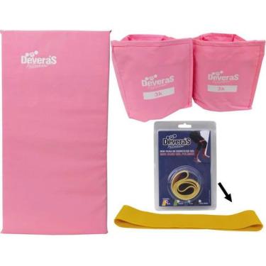 Imagem de kit par de caneleira academia tornozeleira peso 3 kg colchonete para g
