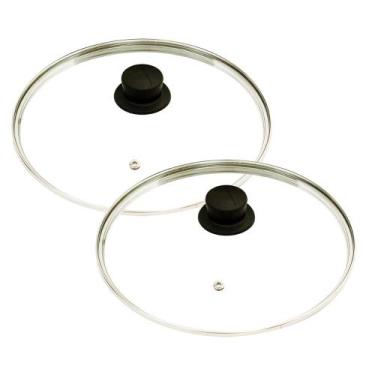 Imagem de Jogo Tampas de Vidro Temperado Avulsa Para Panelas 12 e 24 cm - Okaysh