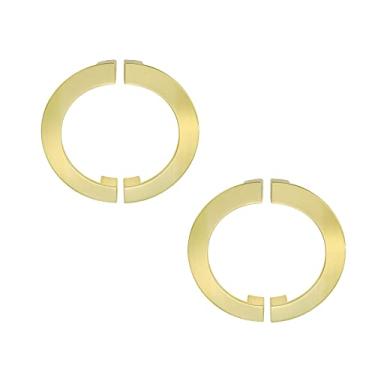 Imagem de Mcredy Puxador de gaveta semicírculo ouro meia lua 128 mm/5 distância do orifício de montagem com parafusos liga de zinco semicírculo armário puxa pacote com 4