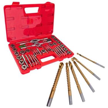 Imagem de Jogo Macho Abrir Rosca Ferramentas Com Broca e Cossinete - Lugatools