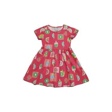 Imagem de Vestido Curto Roupa Infantil Criança Menina Tam 4-6-8 Malwee, Vermelho
