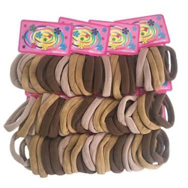 Imagem de 72 Elásticos De Cabelo Rabicó Xuxinha Tons de Marrom - Lynx produções