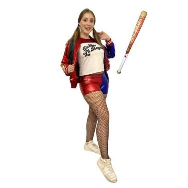 Imagem de Fantasia Alerquina Esquadrão Suicida Adulta Luxo com Taco - Boo Fantas