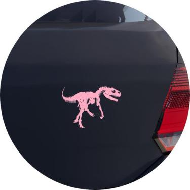 Imagem de Adesivo de Carro Jurassic Park - Tiranossauro T-Rex - Cor Rosa Claro -