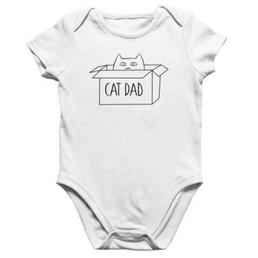 Imagem de Body Bebê Algodão Cat Dad - Foca na Moda, Branco, GG